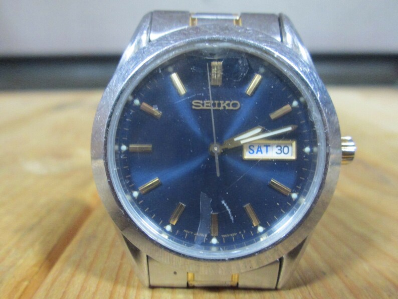 Classic Mens Seiko Day Date Watch 7N439070 Wristwatch Etsy