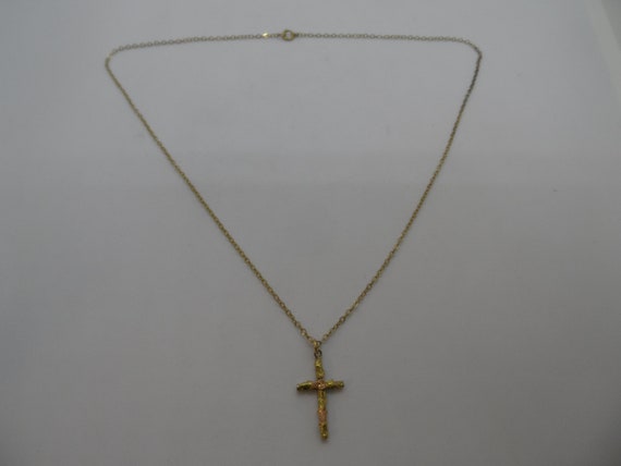 Vintage 12K Gold Filled Necklace w/ Cross 2 Tone … - image 5