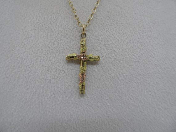 Vintage 12K Gold Filled Necklace w/ Cross 2 Tone … - image 3