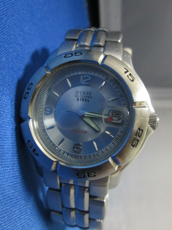 Guess Steel Watch 10ATM, Stainless Steel Japan Movement, I70417g2 - Etsy