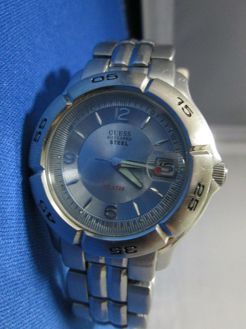 Guess Waterpro Steel Watch 10ATM, Stainless Steel Japan Movement