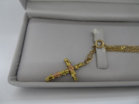 Vintage 12K Gold Filled Necklace w/ Cross 2 Tone … - image 10