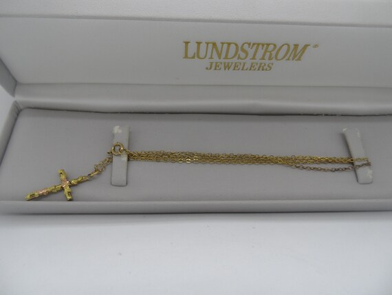 Vintage 12K Gold Filled Necklace w/ Cross 2 Tone … - image 9