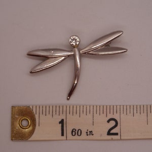 Vintage Early 1970&#39;s Dragon Fly Brooch, Metal Silver Tone