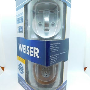 Weiser Welcome Home Dead Bolt Single Cylinder 9SSD94710 013, Satin Chrome SmartKey, NOS (New Old Stock) 2016