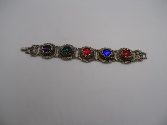 Vintage Silver Tone Handcrafted Bracelet - image 6