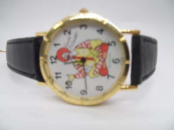Vintage 1980's Collectible Ronald Mcdonalds Unisex Wrist Watch Leather Band Gold Tone Casing Japan Quartz Movement - Etsy Vintage 1980's Collectible Ronald Mcdonalds Unisex Wrist Watch Leather Band Gold Tone Casing Japan Quartz Movement - Etsy
