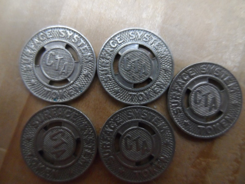 Illinois IL Transit Token Chicago Transit Authority CTA Surface System Chicago