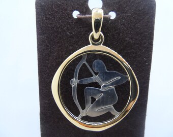 Vintage Charms for Chains &quot;Sagittarius The Archer&quot; Gold Tone w/ Silver tone, Stainless Steel. (November 22-December 21)