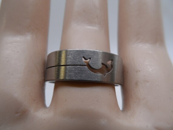 Vintage 1990s Statement Ring " Abstract fish desi… - image 3