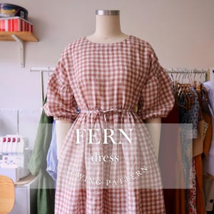 PDF-mönster för klänning med FERN-mönster / us 0-22, eu 32-55, uk 4-26 / Digitalt sömnadsmönster
