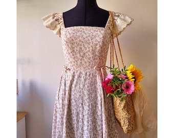 Vestido midi cremoso de seersucker de INES