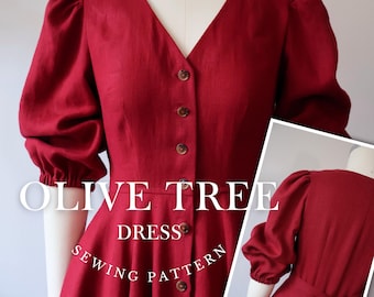 OLIVE TREE dress PDF Pattern / us 0-20, eu 32-52, uk 4-24/ digital Sewing Patterns