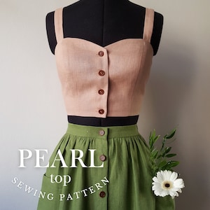 Patron numérique pour haut PEARL / États-Unis 0-22, UE 32-54, Royaume-Uni 4-26/ Patrons de couture PDF