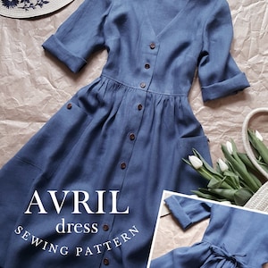 AVRIL dress Digital Pattern / us 0-20, eu 32-52, uk 4-24/ PDF Sewing Patterns