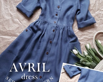 AVRIL dress Digital Pattern / us 0-20, eu 32-52, uk 4-24/ PDF Sewing Patterns