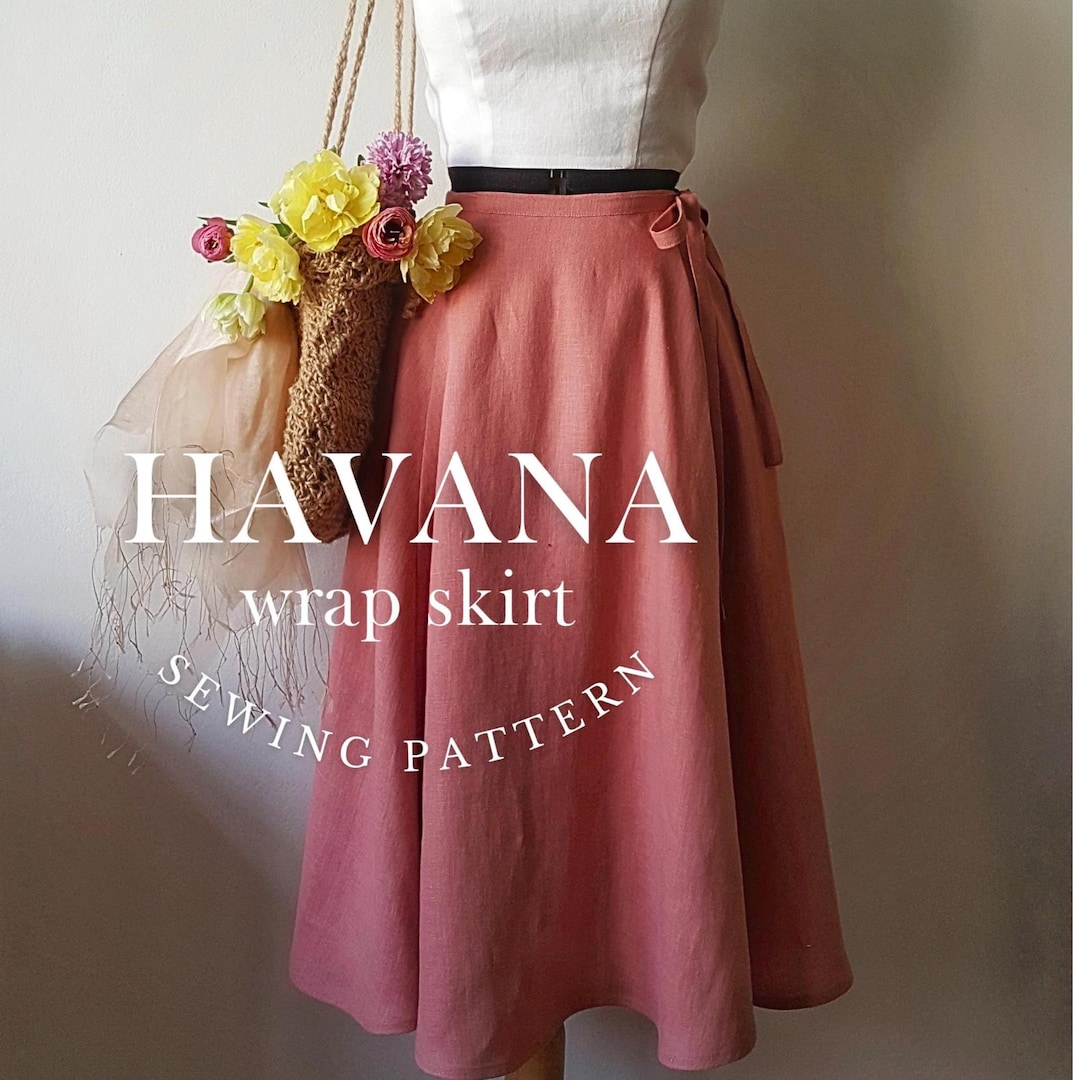 Havana Wrap Skirt Sewing Pattern: Midi Length, Adjustable Waist