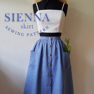 SIENNA skirt Digital Pattern / us 2-20, eu 34-52, uk 6-24/ PDF Sewing Patterns