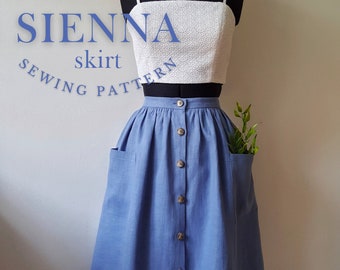 SIENNA rok digitaal patroon / ons 2-20, eu 34-52, UK 6-24/ PDF naaipatronen