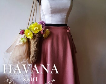 HAVANA skirt Digital Pattern / us 2-20, eu 34-52, uk 6-24/ PDF Sewing Patterns, made in Prague, Czech Republic