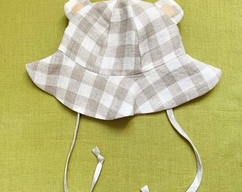 Children’s sunhat pdf sewing pattern | Baby / Child’s sun hat  | Children&#39;s sun hat with bear / fox/ mouse / dog ears