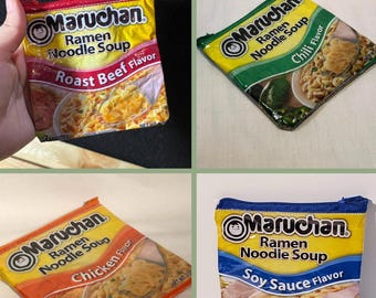 Upcycled Ramen Coin Purse | Handmade Ramen Noodle Bag | Zipper Pouch | Recycled Food Packaging | Unique Gift