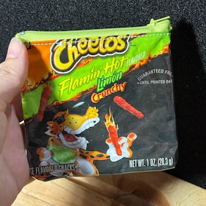 Sac recyclé, Cheetos Flaming Hot Limon, porte-monnaie, porte-cartes, cadeaux de vacances, cadeau d'anniversaire, porte-cartes cadeau