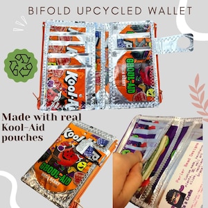 Portefeuilles Kool Aid, portefeuille recyclé, upcycle, brouilleurs kool aid, sac recyclé, sac à main recyclé - Sac unique - cadeau d'anniversaire - Portefeuille