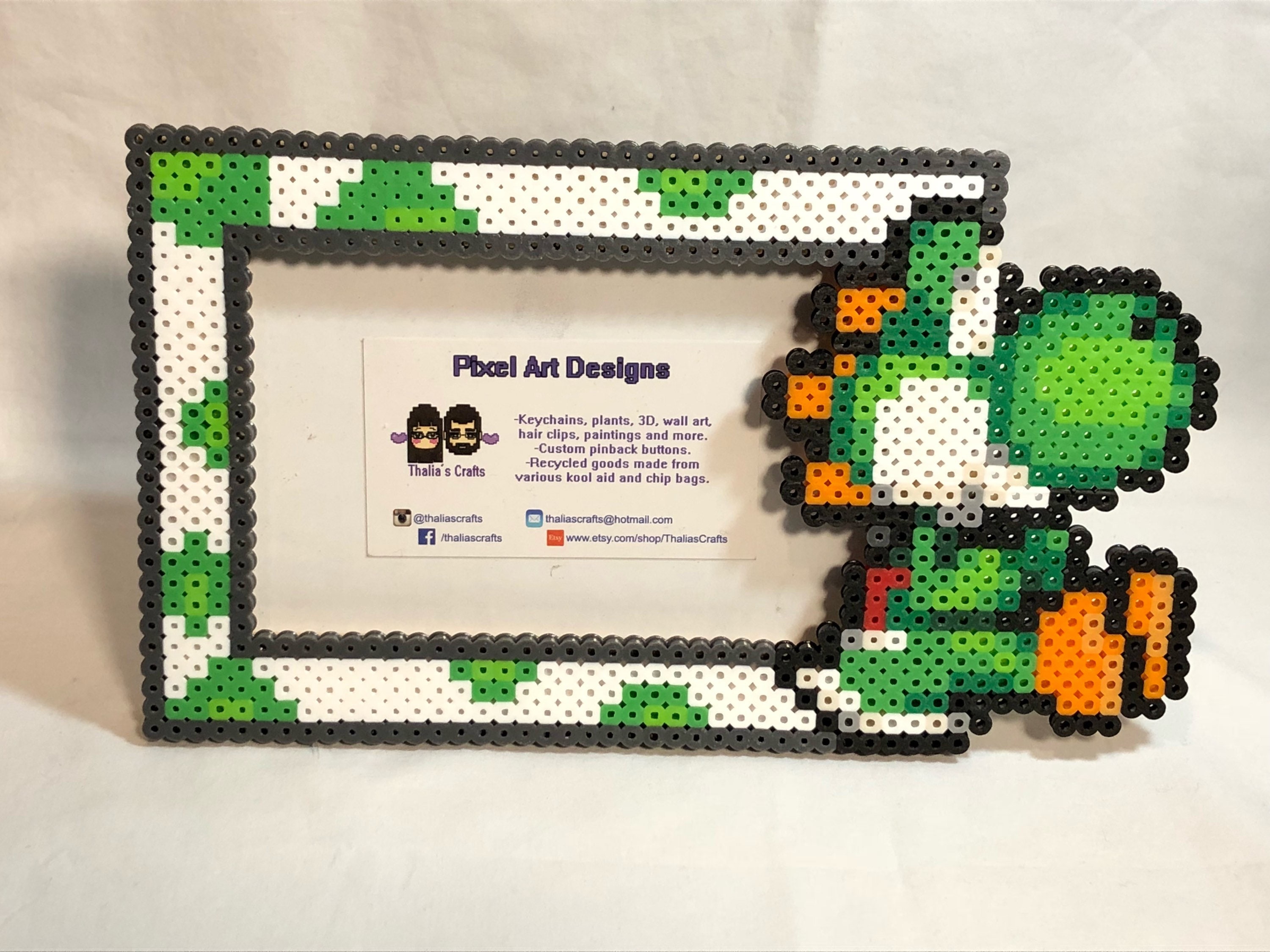 Yoshi Picture Frame! Yoshi from mario brothers, 8bit picture frame