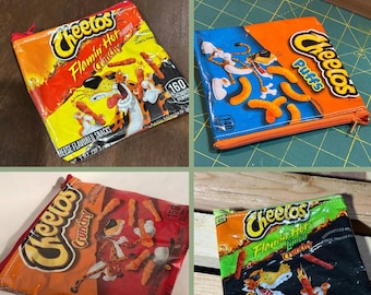 Recycled Cheetos & Chip Bag Coin Purse, Snack Bag, Trinket Pouch, Zipper Change Bag, Card Holder, Upcycled Gift, Unique Gift