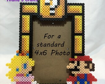 Mario Peach 8bit Photo Frame, Gamer Couple Gift