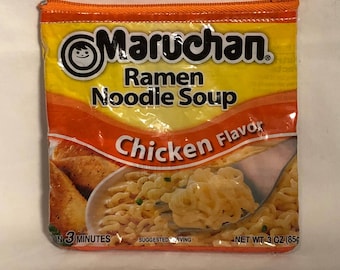 Recycled Bag, Ramen Noodle Maruchan chicken Flavor, coin purse, change bag, card holder, holiday gifts, birthday gift, gift card holder