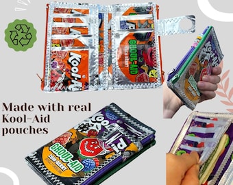 Kool-Aid Pouch Bifold Wallet – Upcycled Drink Pouch Wallet – Eco Gift – Fun Handmade Wallet