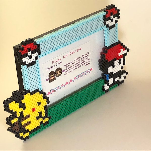 Pikachu and Trainer Picture Frame - Videogame Decor - 8 bit Photo Frame - Birthday Gift - Gift Ideas - Christmas Gift