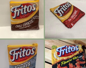 Recycled Fritos Bag Coin Purse – Chip Bag Pouch – Upcycled Snack Bag – Zipper Coin Bag – Unique Gift