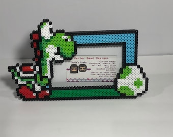 Yoshi picture frame! Videogame photo frame/ mario brothers/ 8bit picture frame/ office decor / birthday gift / christmas gift