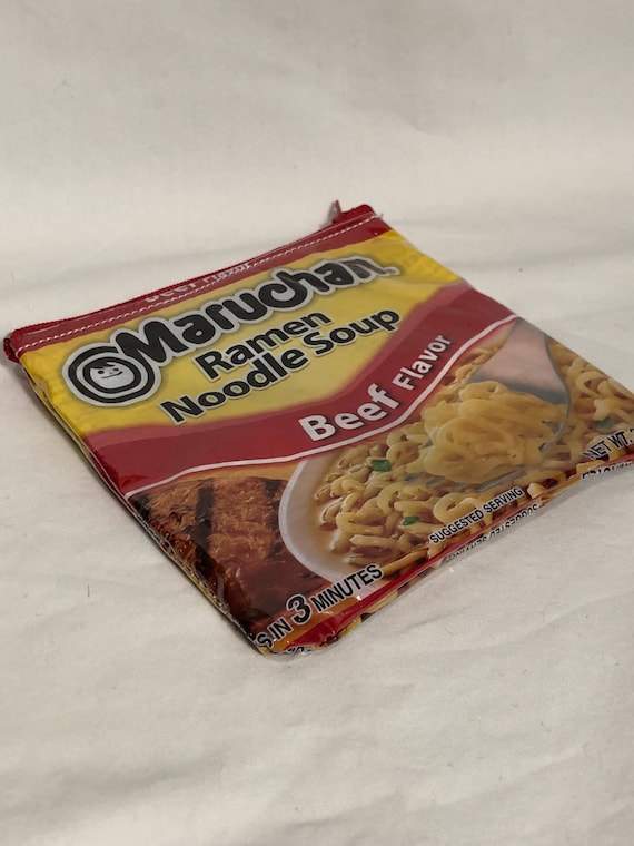 Recycled Bag Ramen Noodle Maruchan Beef Flavor coin purse change bag card holder holiday gifts birthday gift gift card holder