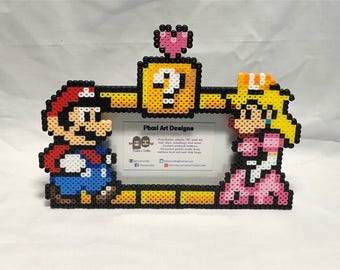 Mario bros picture frame - mario and peach - videogame photo frame - Couples Picture Frame - Anniversary - wedding gift - valentines gift