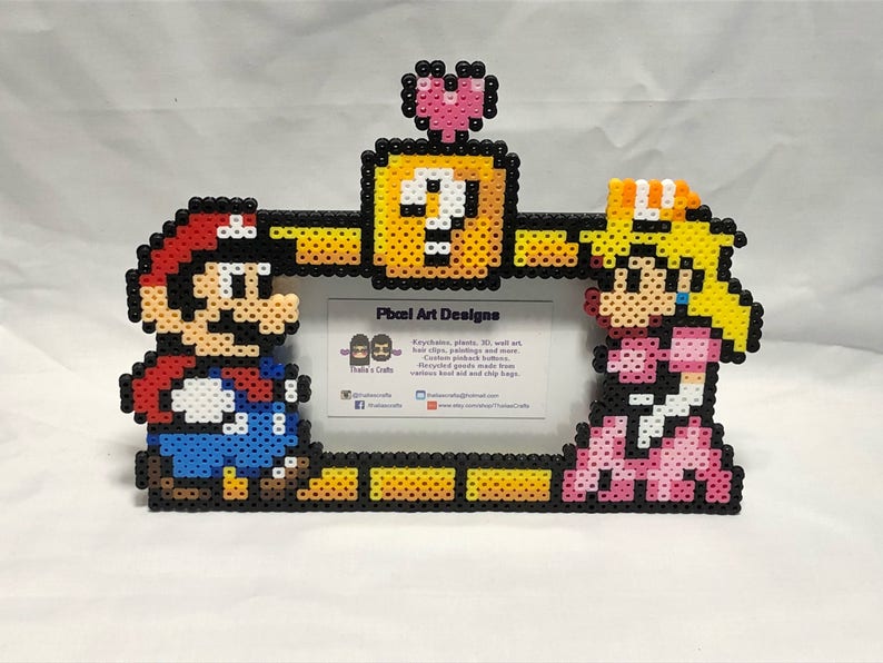 Mario Bros Picture Frame And Peach Game Photo Anniversary Wedding Gift Valentines