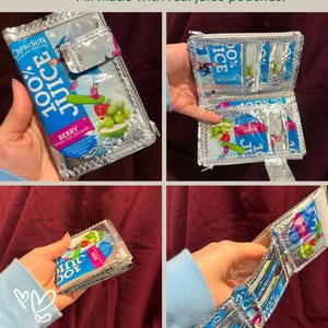 Upcycled Juice Pouch Wallet | Handmade Recycled Snack Pouch Purse – Recycled Drink Pouch Wallet – Eco Friendly   Capri Sun Wallets, Bags, Up
