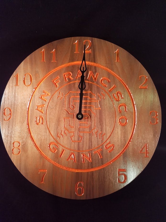 San Francisco Giants Clock engraved wall art custom engraved Etsy