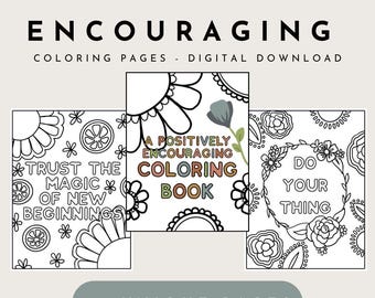 Páginas para colorear con motivación positiva - Descarga digital para niños y adultos
