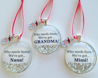 Personalized Christmas tree ornament, Grandma, Nana, or Mimi, santa Christmas tree ornament, grandma gift, Nana gift, Mimi gift