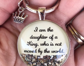 Daughter of the King/Bible verse keychain/Romans 8:15/baptism gift /Christian keychain for women/confirmation gift/ Christian gift