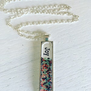 Joy Sparkle Anhänger Halskette, inspirierendes Geschenk für Frauen, tägliche Affirmation Halskette, Bar Anhänger Halskette, personalisierte Halskette für Frauen