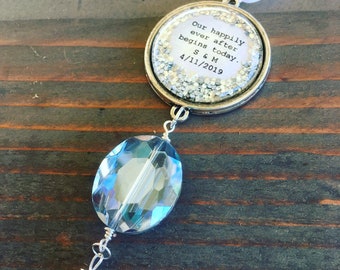 Something blue personalized bridal bouquet charm, customized bouquet charm, bridal shower gift, gift for bride
