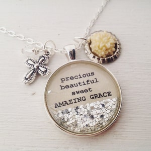 Amazing Grace Halskette, Christlicher Schmuck für Frauen, christliches Geschenk, religiöser Schmuck für Freundin, Taufgeschenk für Frau, christliches Teenager Geschenk