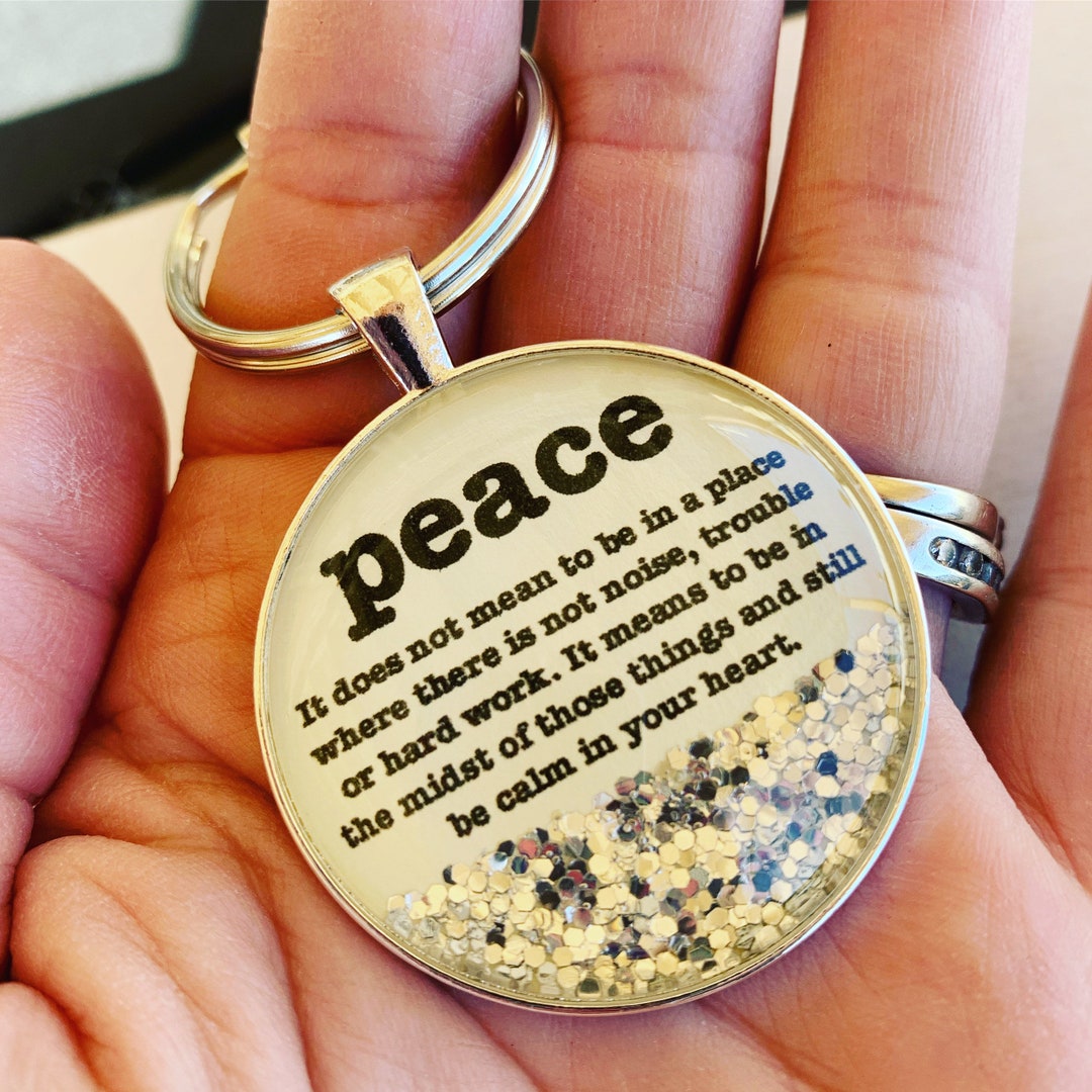 Peace Definition Keychain,daily Affirmation Keychain,personalized ...