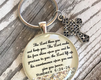 Bible verse keychain/Christmas gift/Priestly blessing/Aaronic blessing/the Lord bless you and keep you/baptism gift/Christian gift