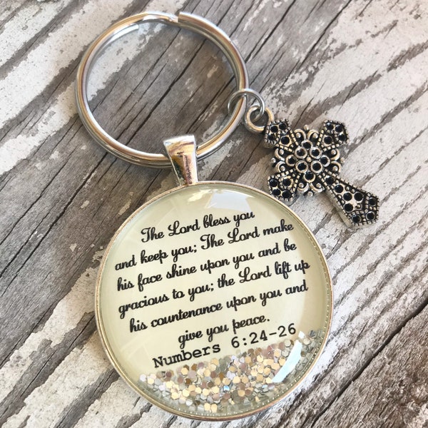 Bible verse keychain/Christmas gift/Priestly blessing/Aaronic blessing/the Lord bless you and keep you/baptism gift/Christian gift